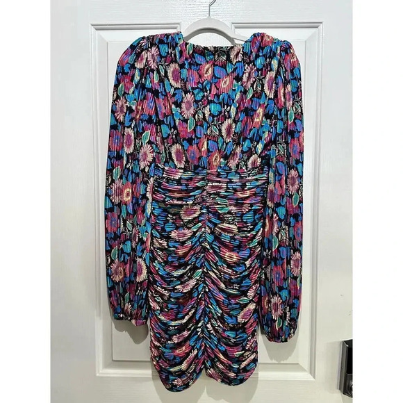 NWT ACOA collection Multicolor Long Sleeve Floral Mini Dress Size Small - Picture 5 of 5